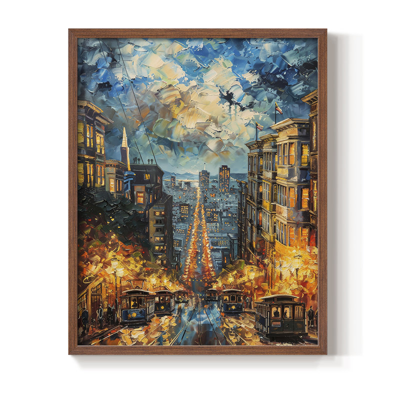 LANDSCAPES Series CECLIV, reproduction encadrée - bois massif, Noyer, H 30 po x l 24 po