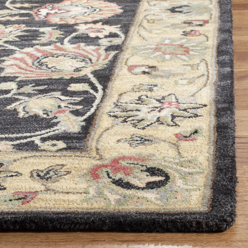 Tapis gris anthracite / or en laine touffeté à la main Cranmore, Rectangle 4 pi x 6 pi