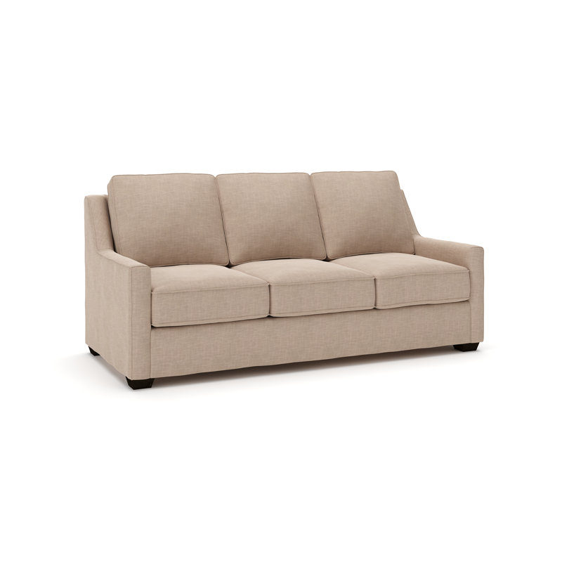 Canapé rembourré 80 po Gemi, Tissage panier en lin Conversation