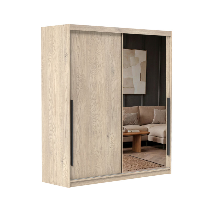 Manufactured Wood Wardrobe, 215cm H x 140cm W x 60cm D, Oak