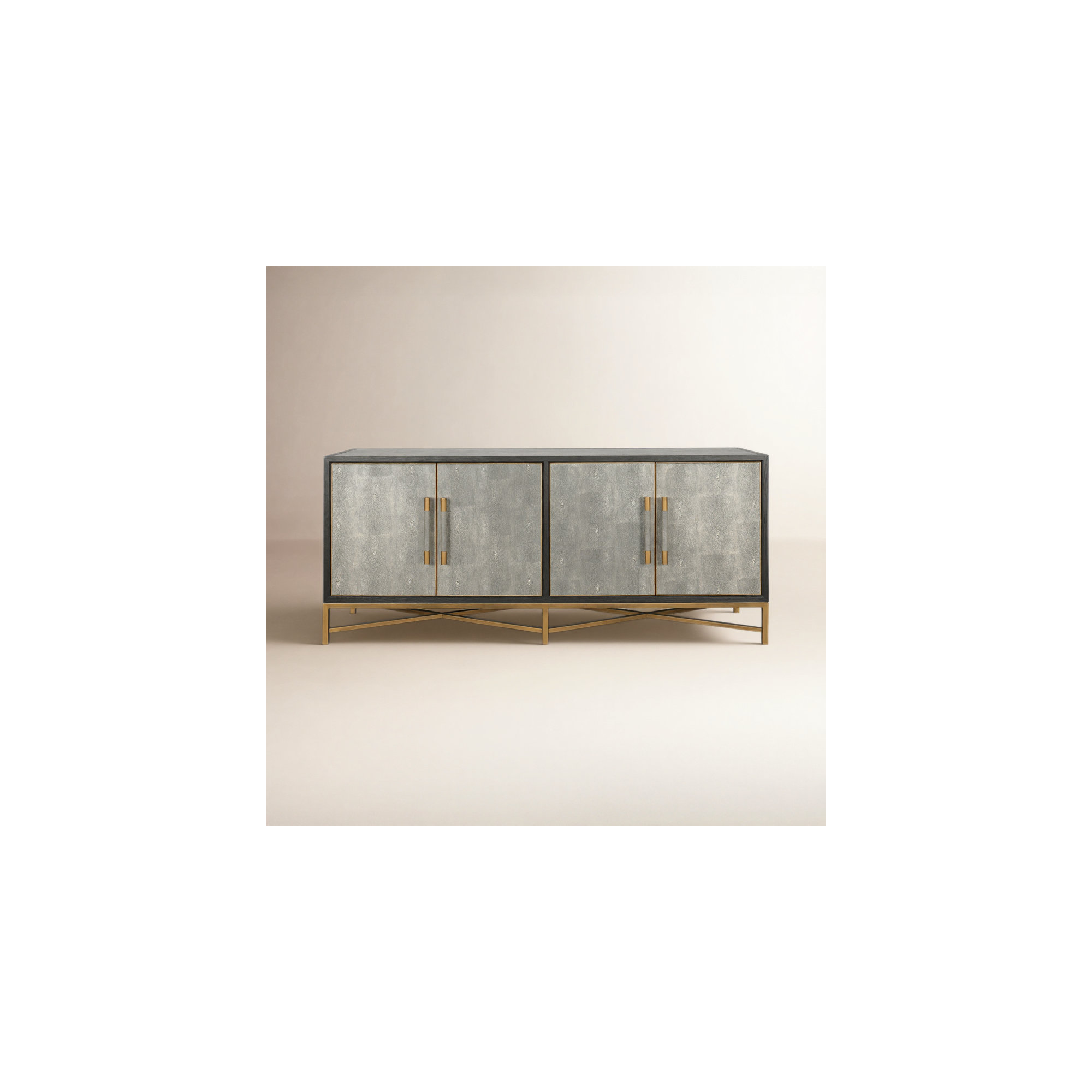 Meera 76" Wide Wood Sideboard, Gray