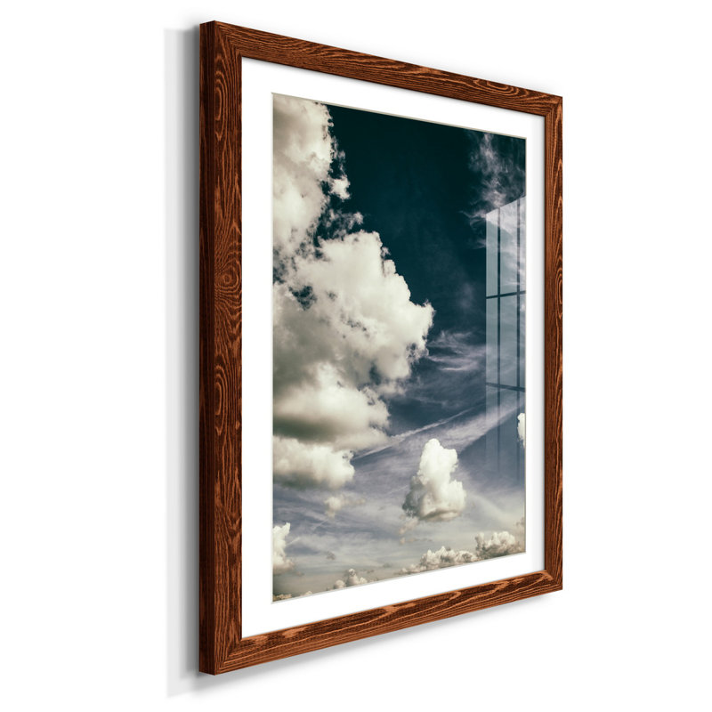 Lemony Branch I - impression d'art graphique, Papier avec cadre érable, H 37,5 po x l 27,5 po x P 1,5 po, Blanc