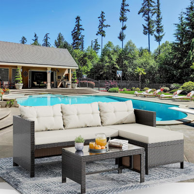 Casiyah 3 - Person Patio Conversation Set with Cushions
