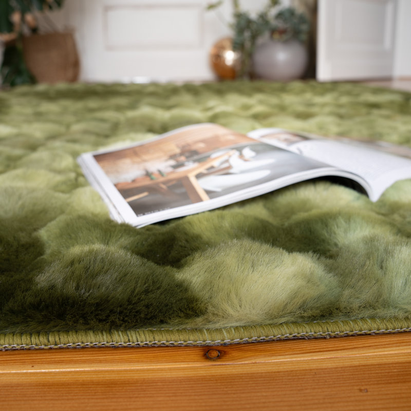 Camouflage Abstract Hand Tufted Area Rug, Rectangular 160 x 230cm, Green