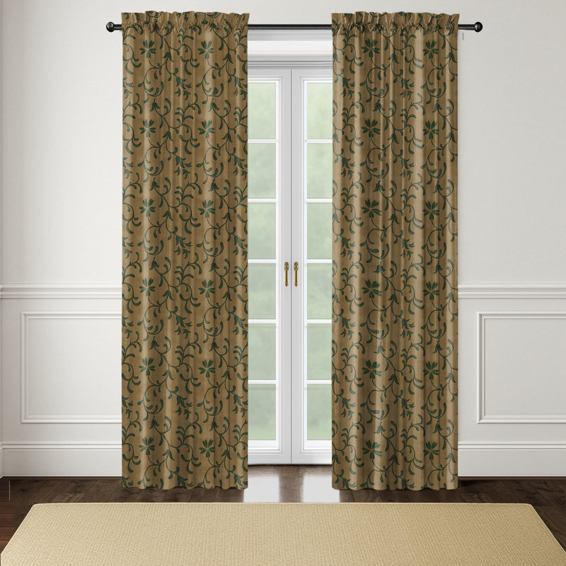 Paire de rideaux Breccan Emerald Pole Top (l 50 po x L 108 po), L 50 po x L 108 po, Émeraude