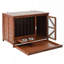 Mobilier de caisse pour chien en bois massif 33 po, chenil d'intérieur pliable avec mangeoire rotative à 360 °, table de bout multifonctionnelle pour petits et moyens chiens, cage pour animaux portable avec plateau amovible et assemblage facile-698949558