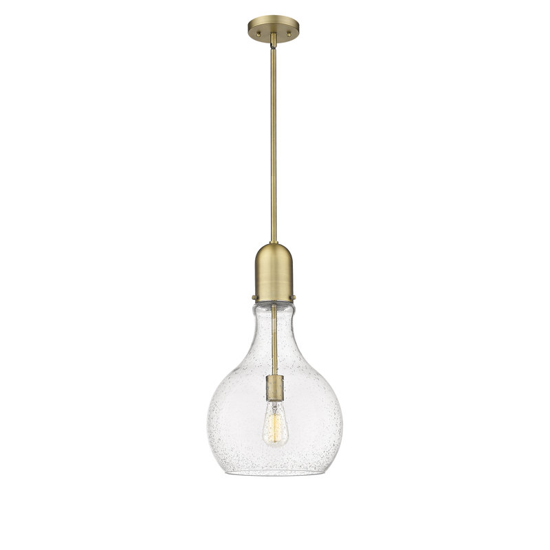 1 - Light Single Pendant, Brushed Brass, 53.25" H x 11.75" W x 11.75" D, No Bulb Included