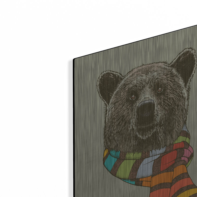 «Bear Scarf» par Rachel Caldwell, H 16 po x l 12 po
