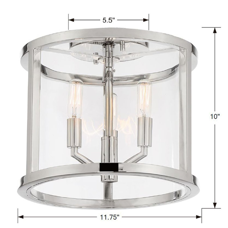 3 - Light Semi Flush Mount