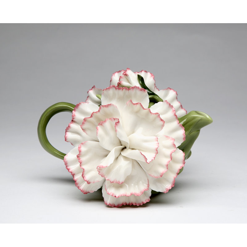 Fine Porcelain Carnation Teapot 5"H