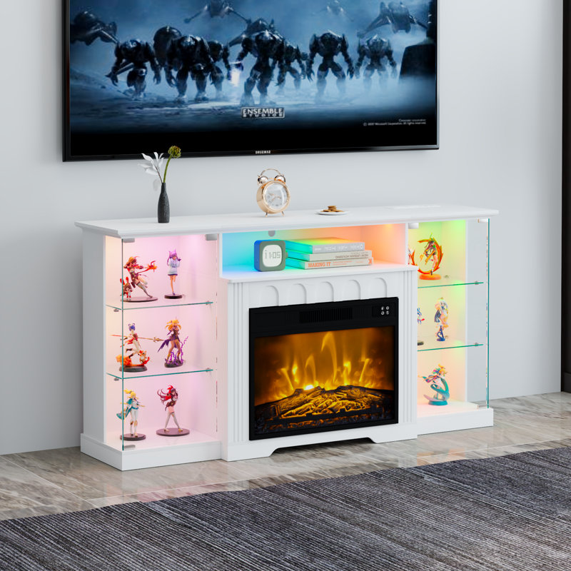 Vlsrka 150 cm W Electric Fireplace with 6824 BTU, White