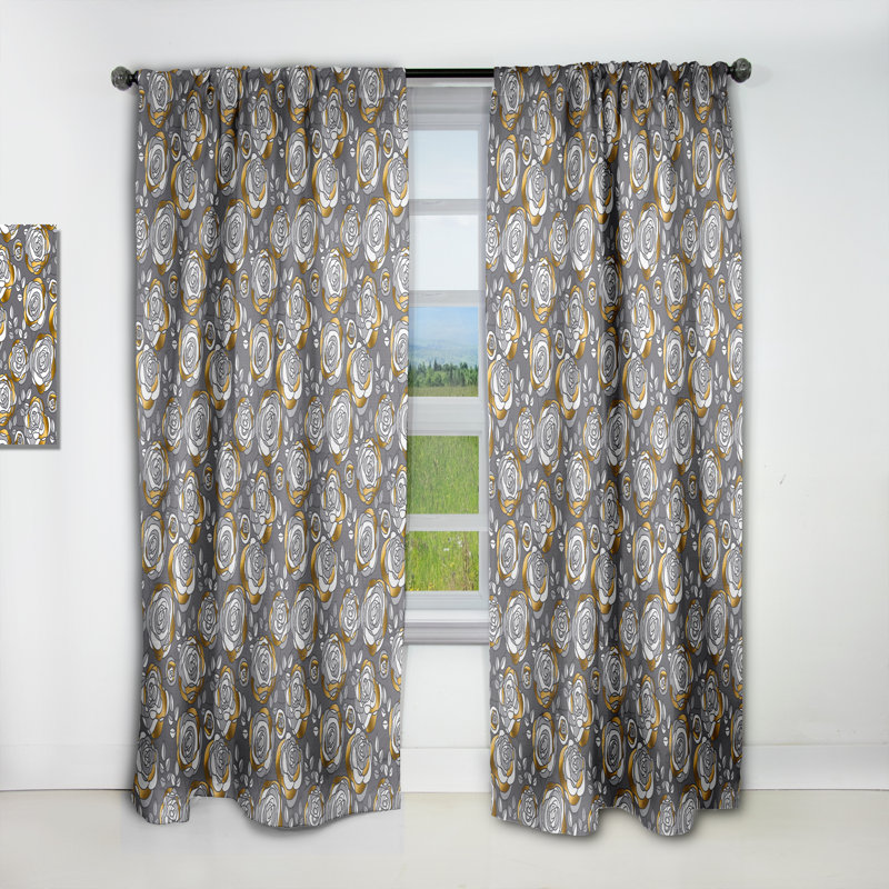 Panneau de rideau simple occultant Mid-Century, L 52 po x L 90 po