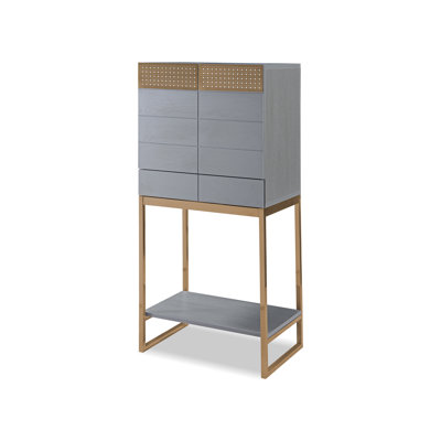 Alpatchino 59.8 cm Stainless Steel Mini Bar Cabinet