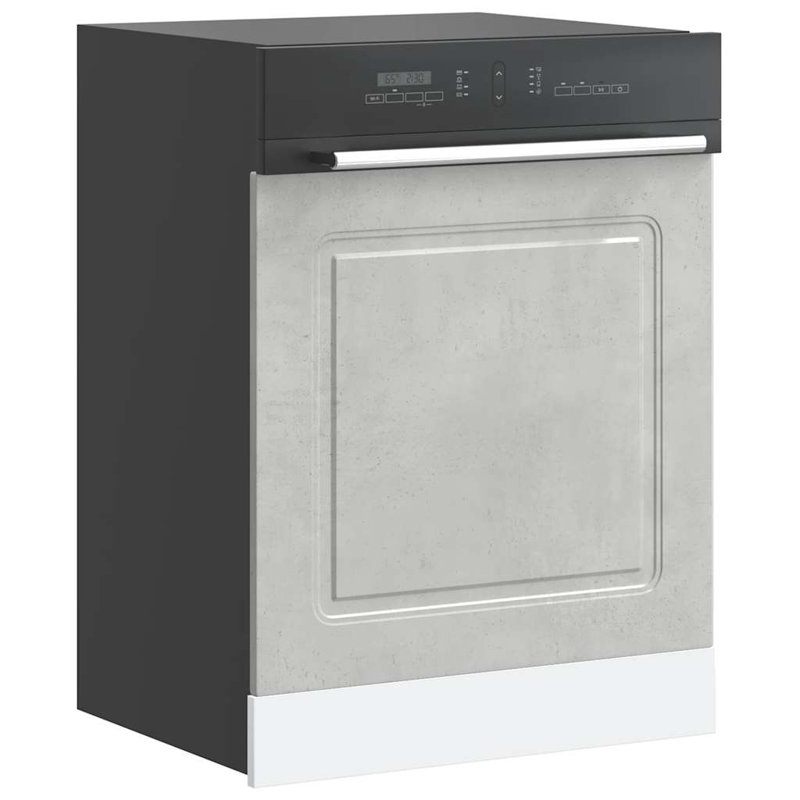 Dishwasher Panel Kalmar Artisan Oak 1.5X67 Cm Engineered Wood, Concrete Grey, 67cm H x 60cm W x 1.5cm D