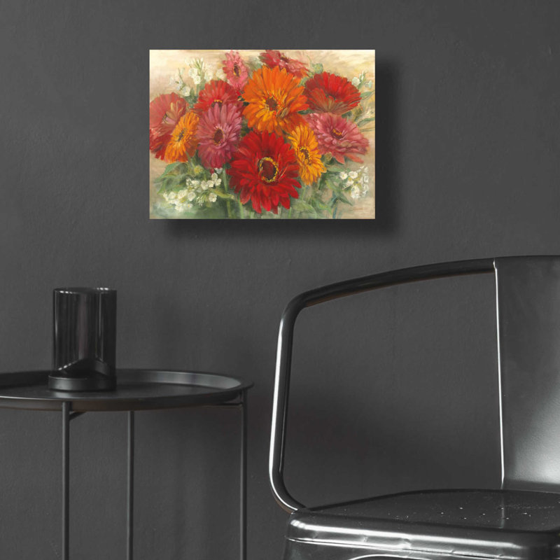 «Summer Gerbera Bouquet» par Carol Rowan, H 12 po x l 16 po x P 0,13 po