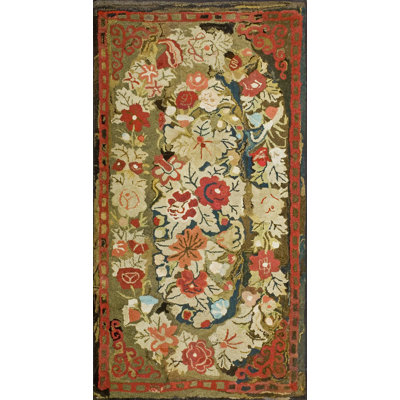 Tapis antique en laine American Hooked Antique