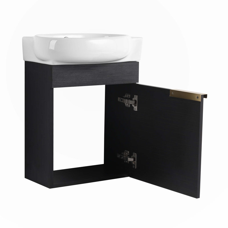Marcques 16.00'' Single Bathroom Vanity with Ceramic Top