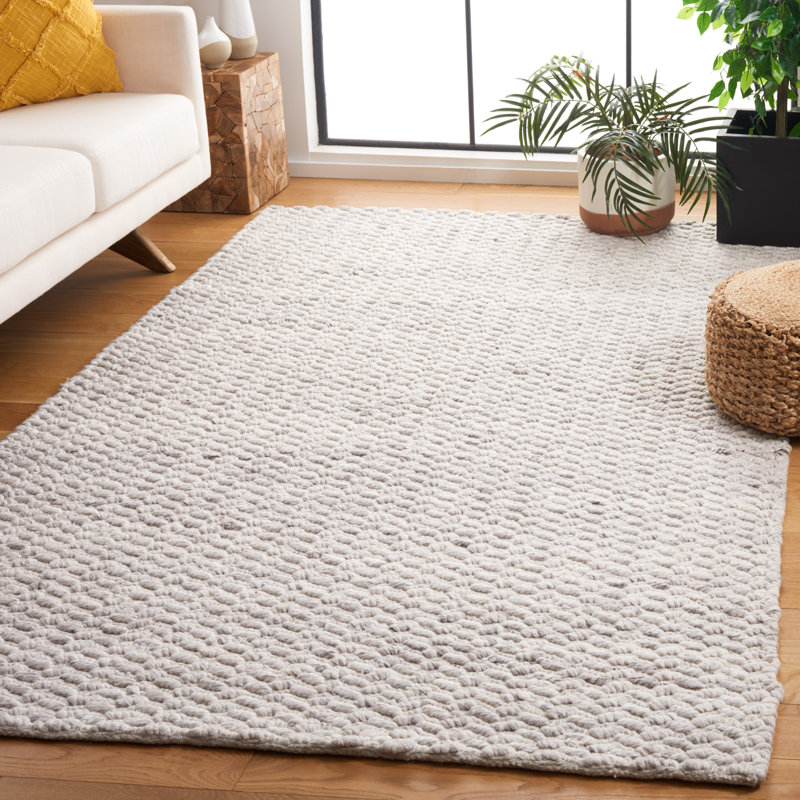 Tissé à la main Eecles recyclé à la main P.E.T. Tapis argenté, Rectangle 6 pi x 9 pi
