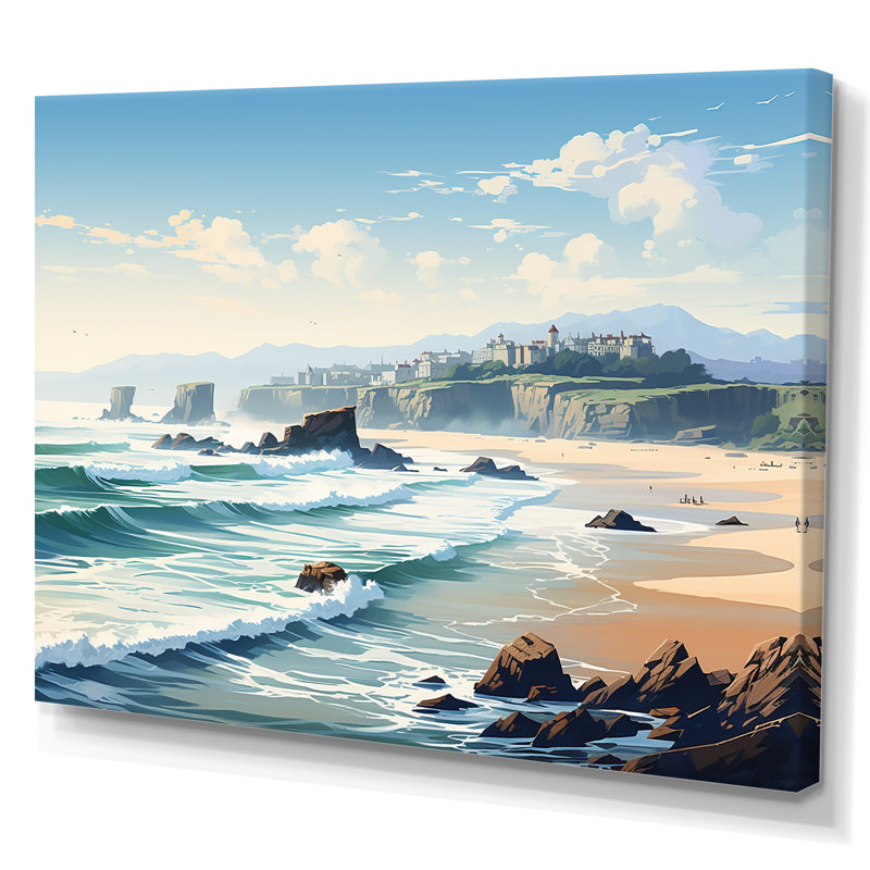 Plages basques françaises I sur toile, Toile tendue, H 12 po x l 20 po x P 1 po