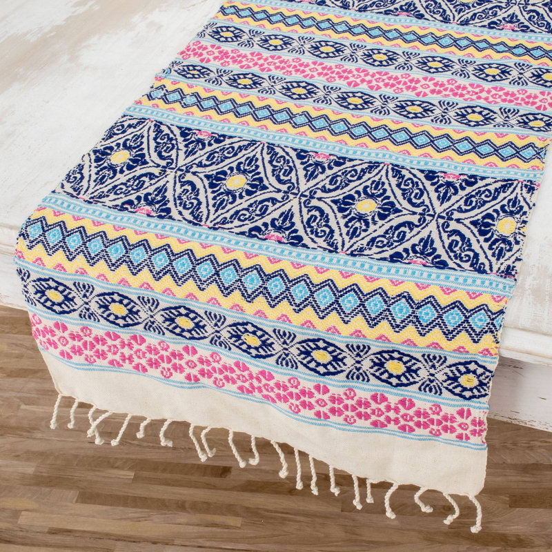 Geometric Cotton Blend Table Runner