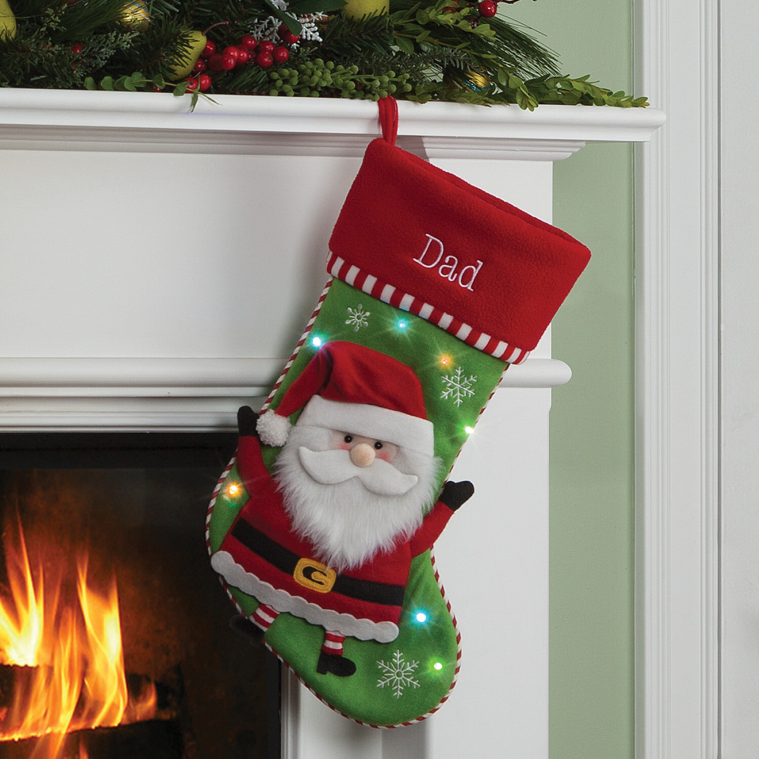 The Holiday Aisle® Santa LED Personalized Stocking & Reviews | Wayfair