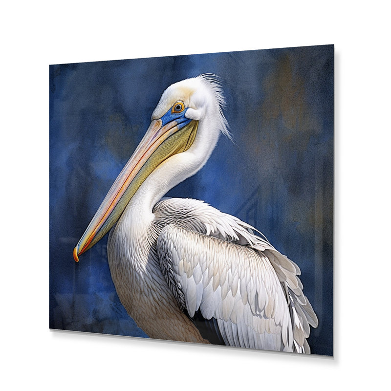 «Majestic Pelican Seabird V», art mural en métal animaux, H 16 po x l 16 po x P 1 po
