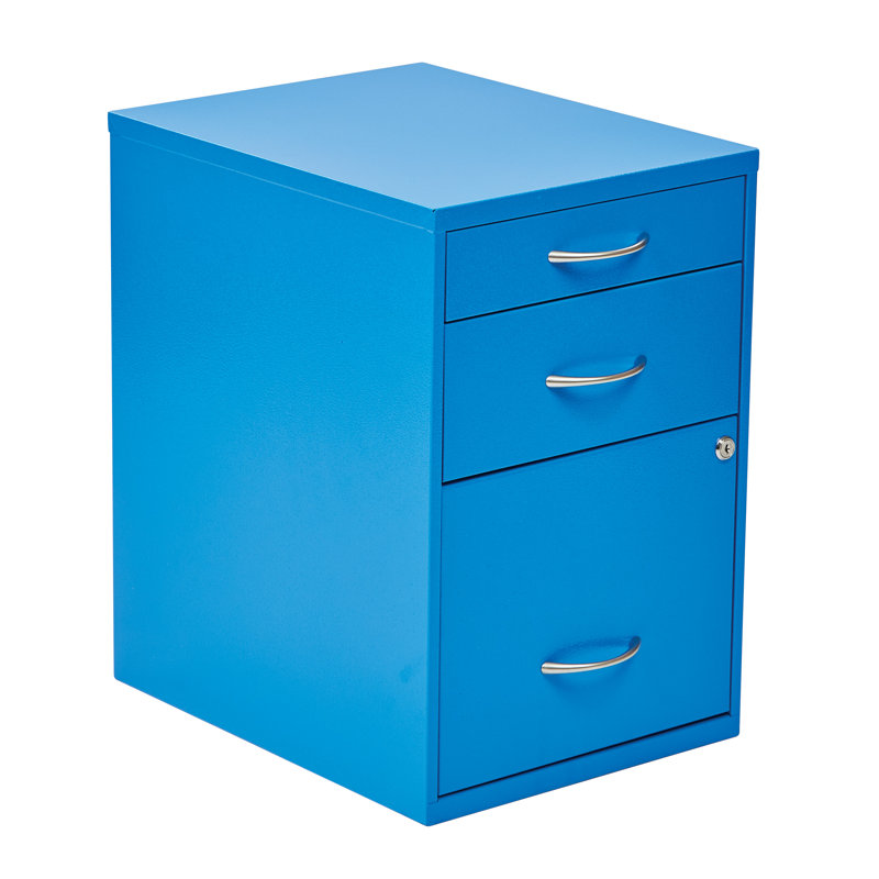 Camyiah 14.5'' Wide 3 -Drawer Steel File Cabinet, Blue