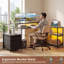 Bureau réversible en L gris à DEL avec rangement et prise de courant-780987608
