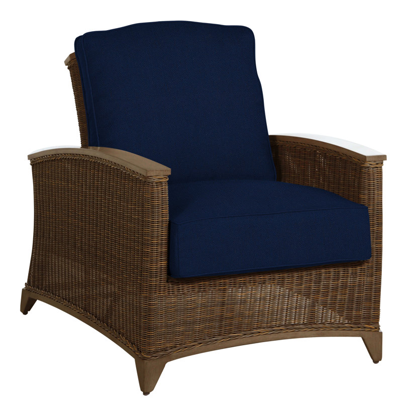 Astoria Patio Chair with Cushions, Astoria #90 Raffia/Oak, Dove Sunbrella® Linen, No Welt