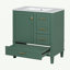 Ensemble de meuble-lavabo moderne 30 po avec lavabo 30 po, ensemble de rangement pour salle de bain avec porte à fermeture douce et 3 tiroirs, structure en bois massif