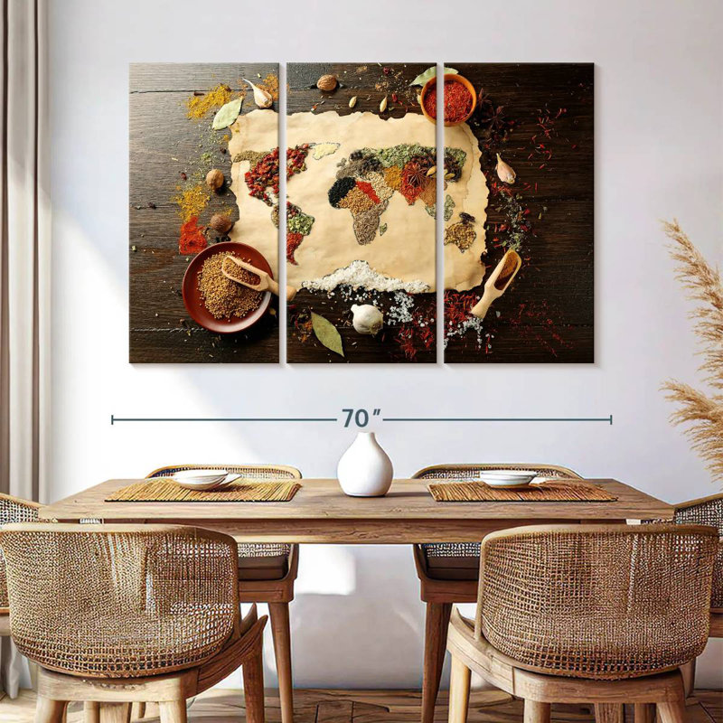 Yarlin Spices World Map, 42" H x 65" W