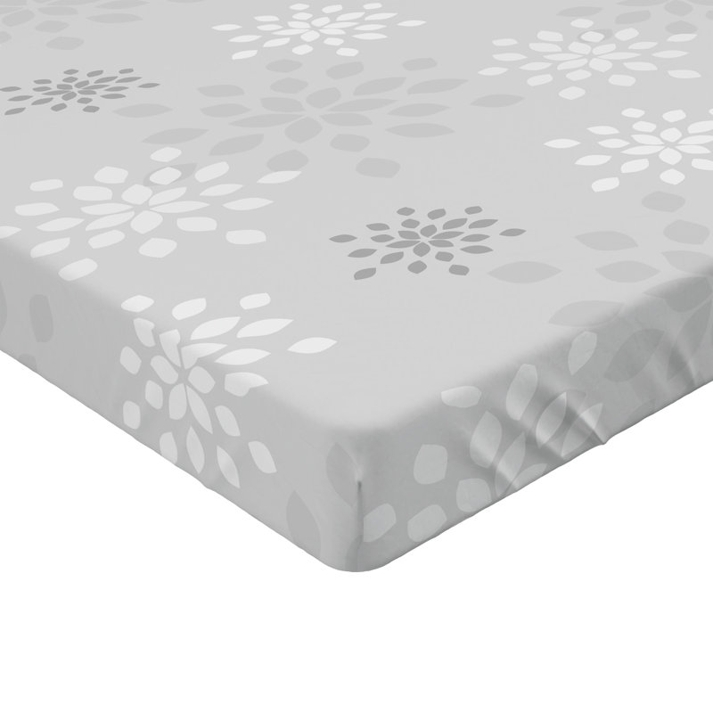 Drap-housse orange Ambesonne, Floral gris / blanc, Drap-housse pour lit simple TG