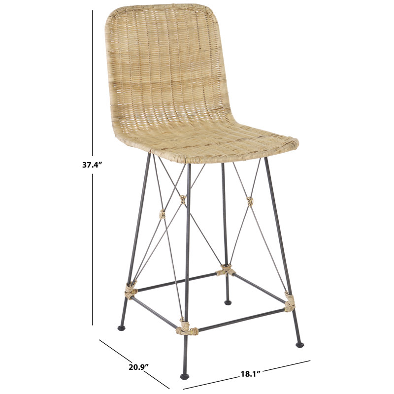 Finlaggan Weaved Counter Stool, Light Natural/Black