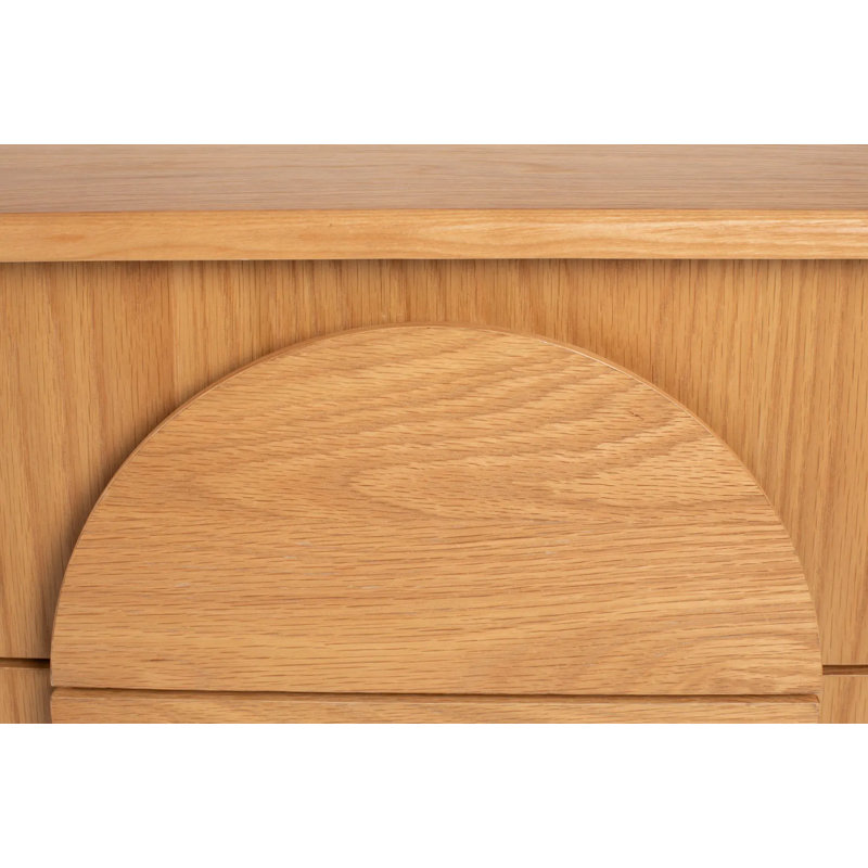 Groove 2 - Drawer Solid Wood Nightstand, Natural