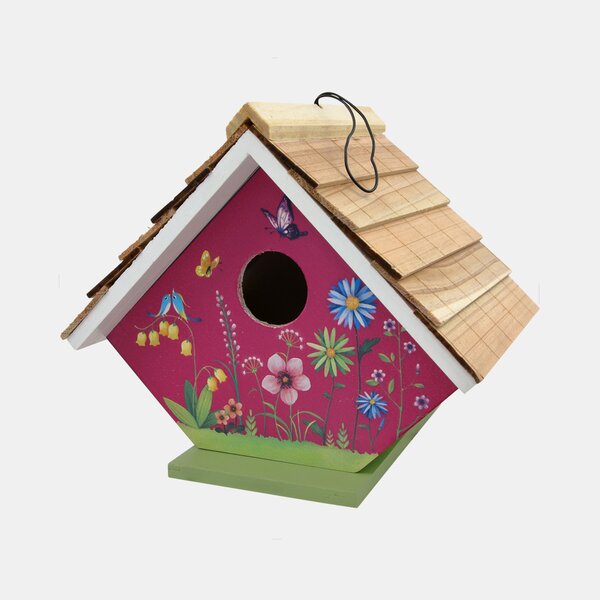 Klassisches Vogelhaus aus Holz mit Silo - zum Hängen - Made in EU