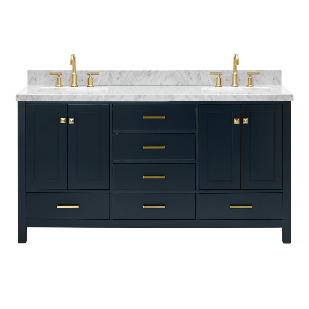 Grevera 67'' Free Standing Double Bathroom Vanity with Marble Top Hokku Designs Base 