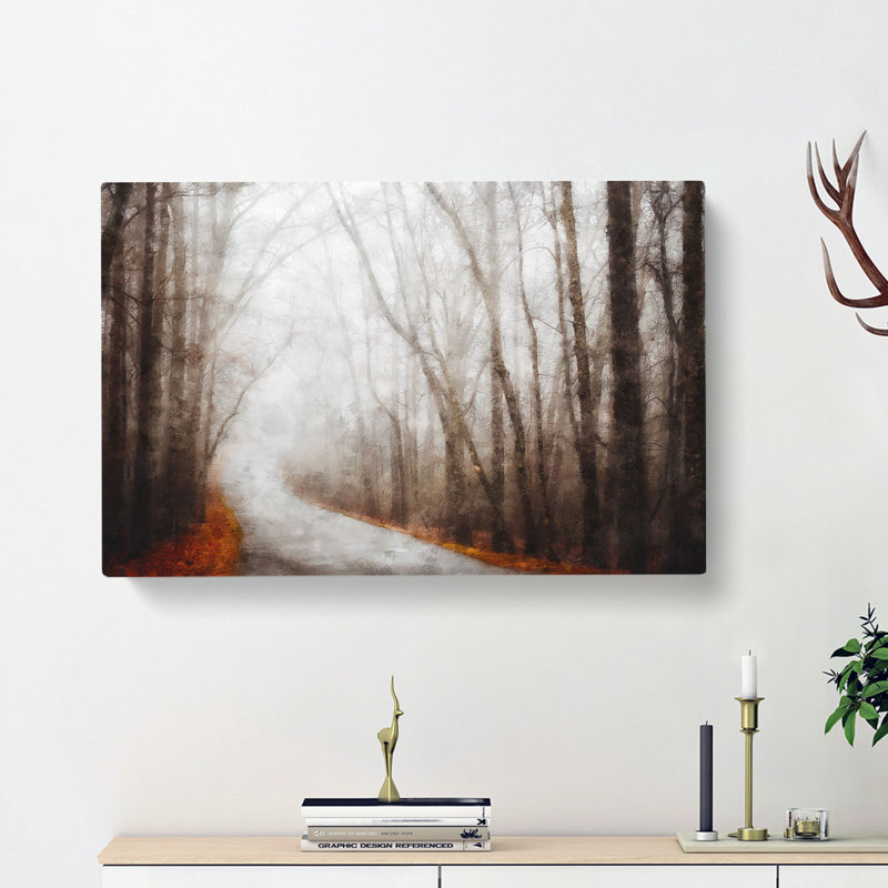 Woodland Road - Wrapped Canvas Painting, 40cm H x 60cm W x 3cm D