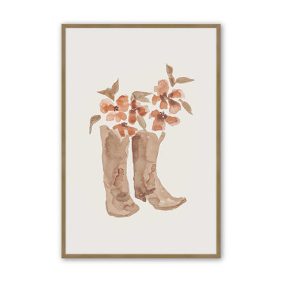 Imprimé de bottes de cowboy en fleurs