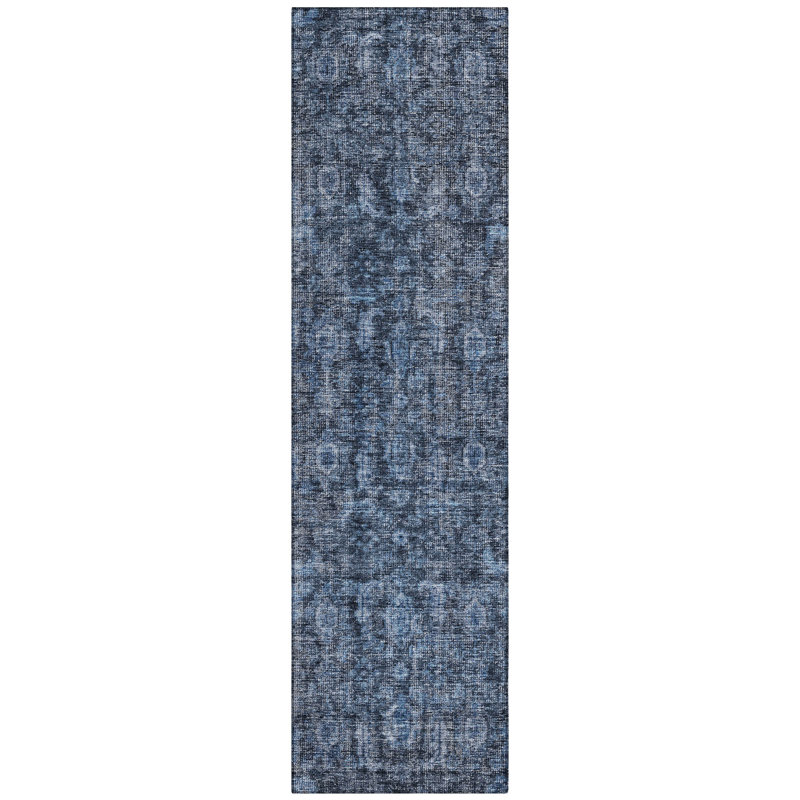 Machine Washable Indoor/Outdoor Chantille ACN1145 Blue Rug, Runner 2'3" x 7'6"