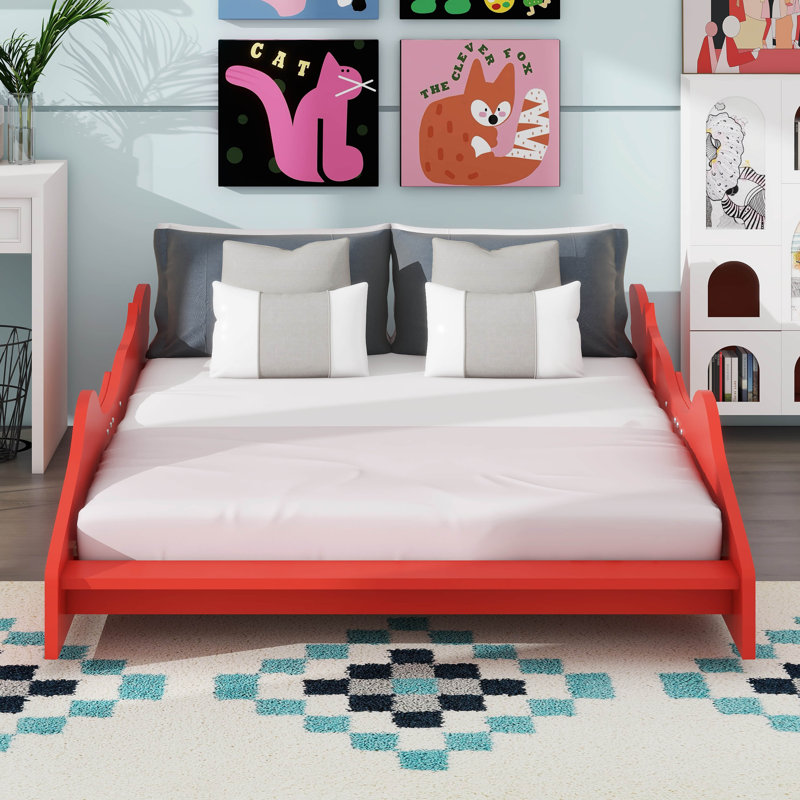 Race Car-Shaped Bed, Red, Full