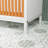 Bathroom Side Cabinet With Bamboo Front & Hamper - Natural/White