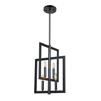 Luminaire suspendu noir à 4 lumières Gladsheim