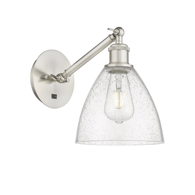 Shauna Armed Sconce, LED, Brushed Satin Nickel