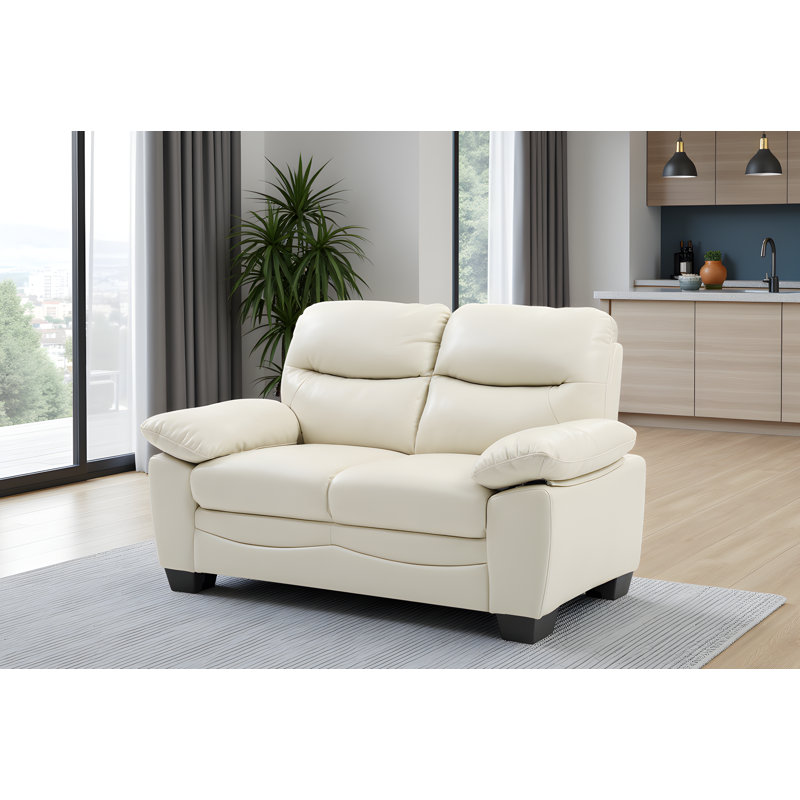 Causeuse en similicuir perle Londonderry, Perle
