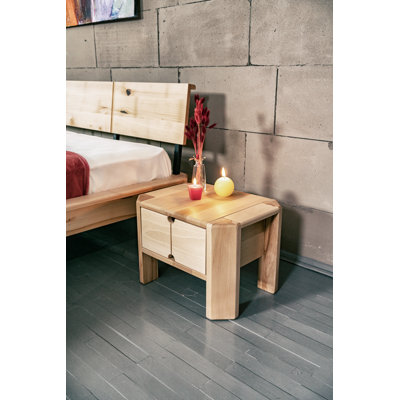Cadwaladr 50 cm W Solid Wood Bedside Table