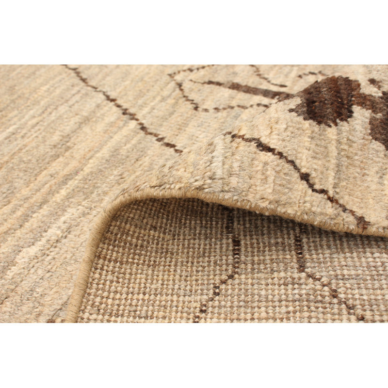 Tapis kaki en laine noué à la main de conception unique 4 pi 9 po x 7 pi 8 po Marrakech Fjodor
