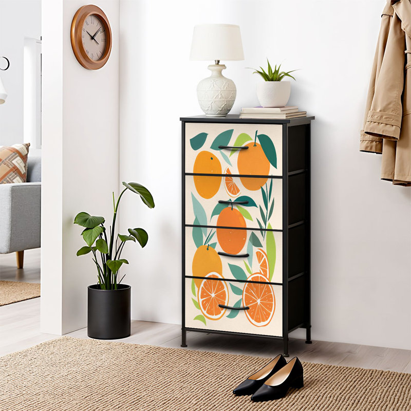 Commode pour commode de chambre à coucher pour garde-robe de chambre à coucher oranges abstraites modernes branches de fruits Commodes et commodes à botanique modernes