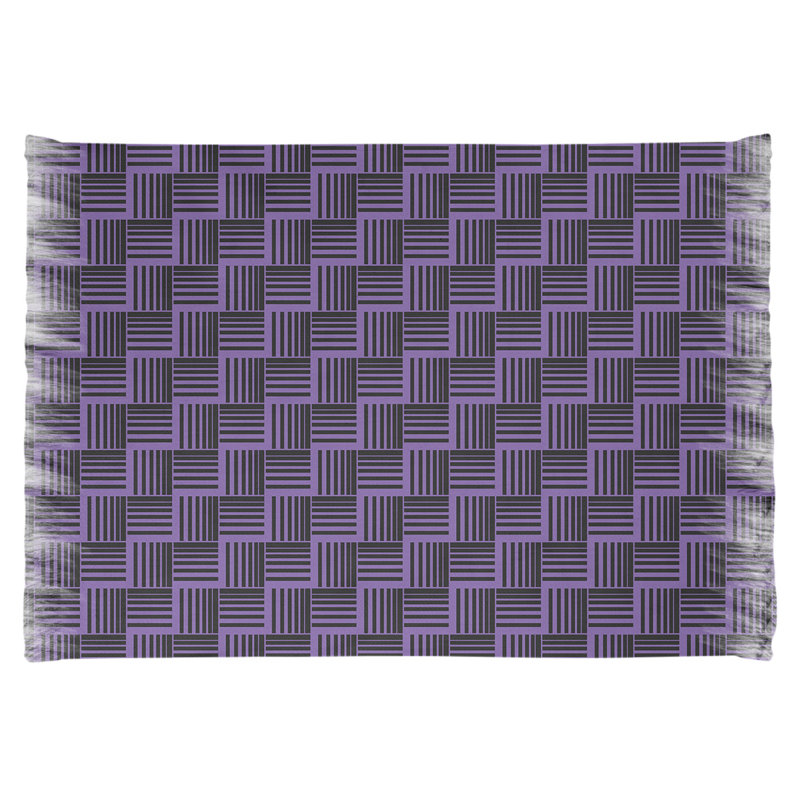 Tapis basketweave rayures mauve/noir, Oui