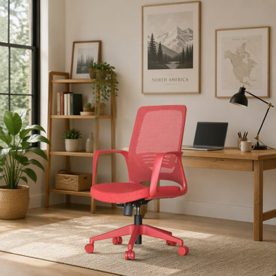 Fauteuil de direction ergonomique 350LBS, siège de bureau, tissu en filet, assise confortable, accoudoir intégré, siège relevable et filet pivotant