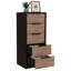 Commode verticale H 42 po, 5 tiroirs, commode verticale, noir / chêne clair-2129452478